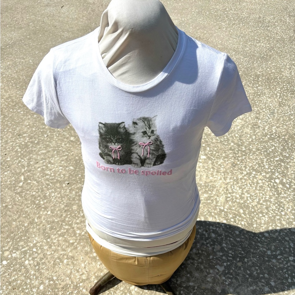 PacSun White Cat Graphic Tee